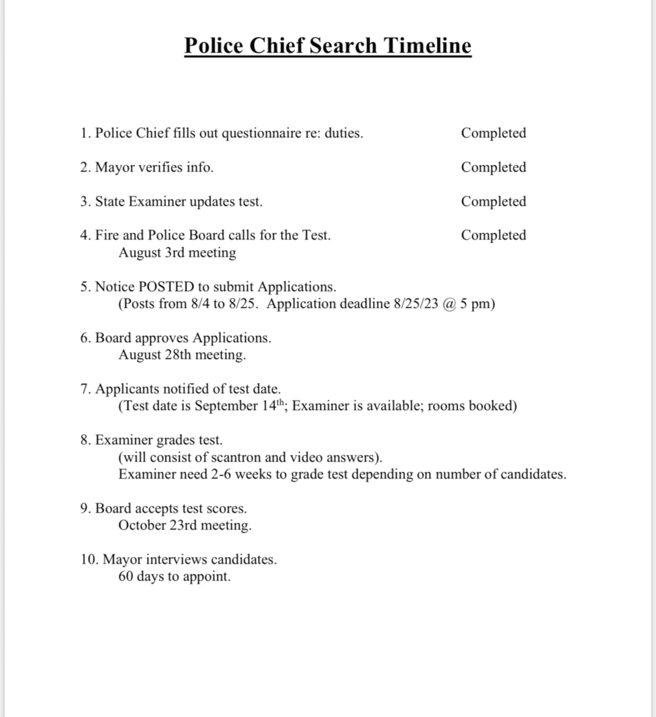 Brpd List of 23 BRPD Chief applicants released