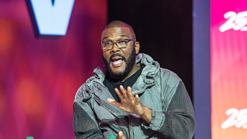 Tyler Perry speaks at the 2019 Essence Festival at the Ernest N. Morial Convention Center on...