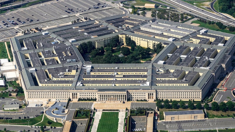 FILE - The Pentagon is viewed from the window of an airplane Aug. 27, 2023, in Washington.