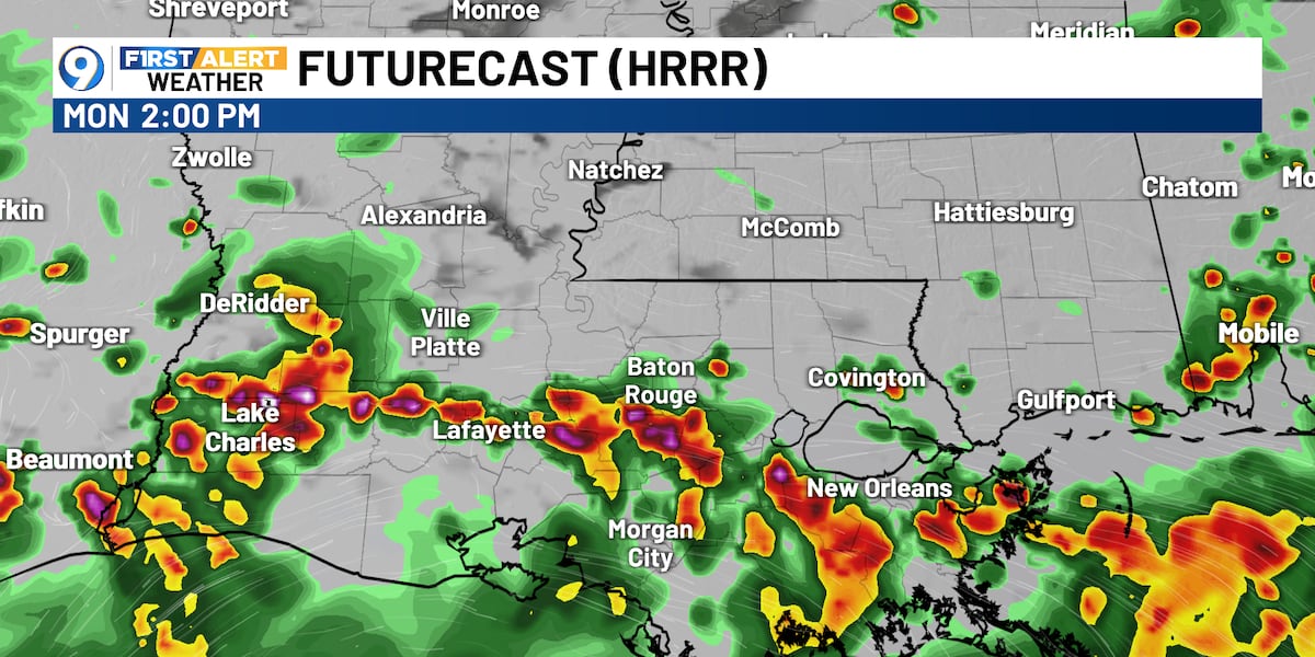 Wetter, cooler weather to start the work week