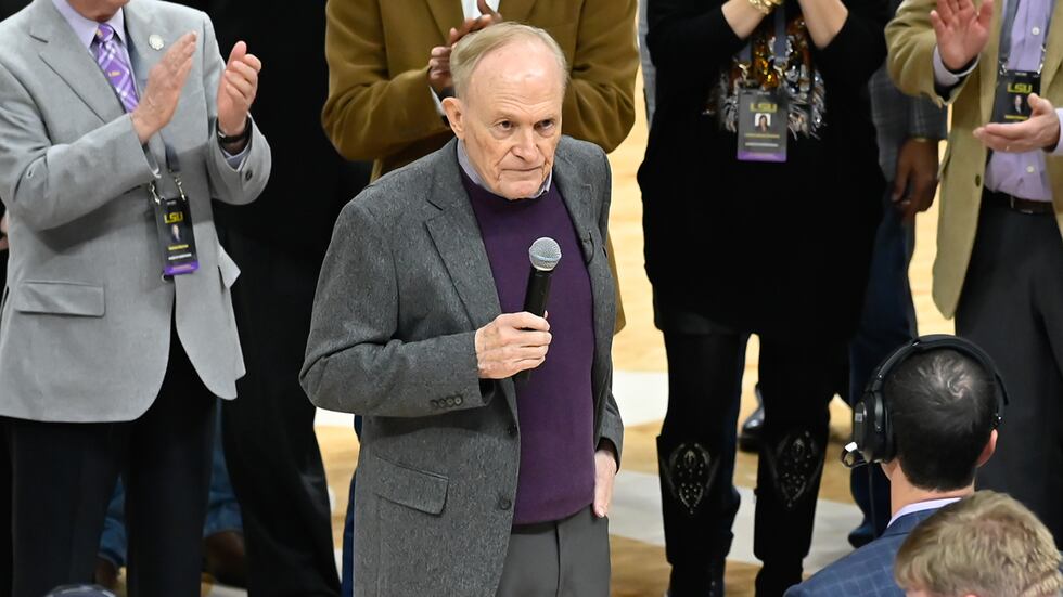 Former LSU men's basketball head coach Dale Brown