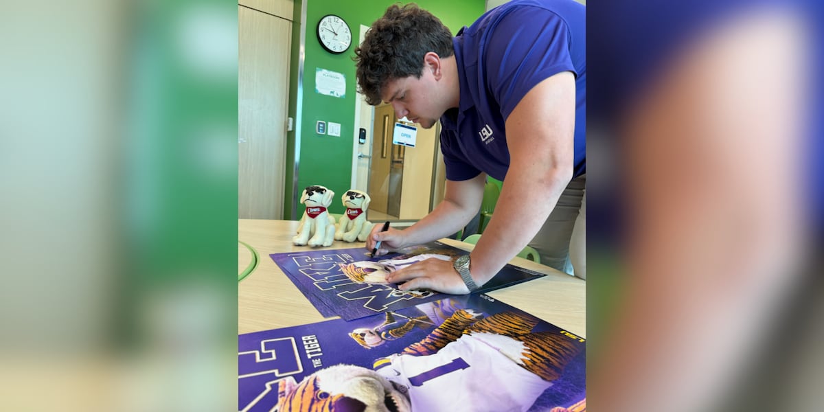 LSU standout Will Campbell hands out iPads to kids with cancer