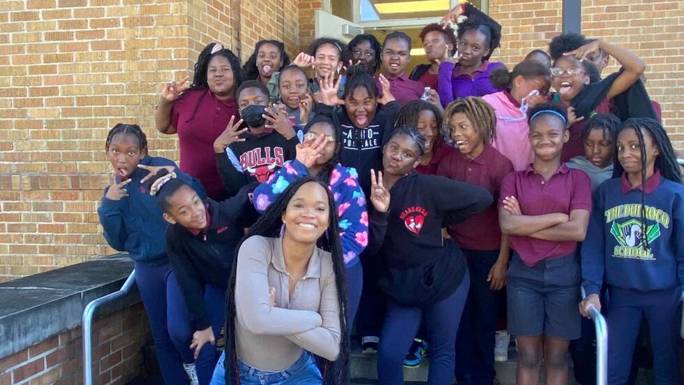 Actress and author Quvenzhané Wallis visits The Dufrocq School.