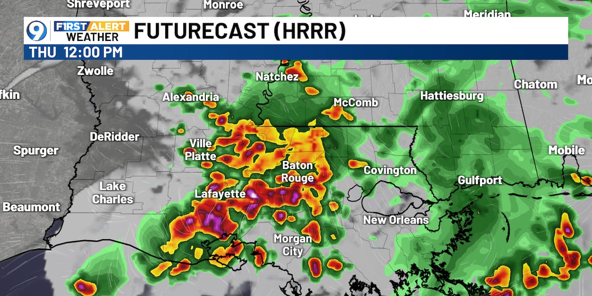 Showers and storms on an active Thursday