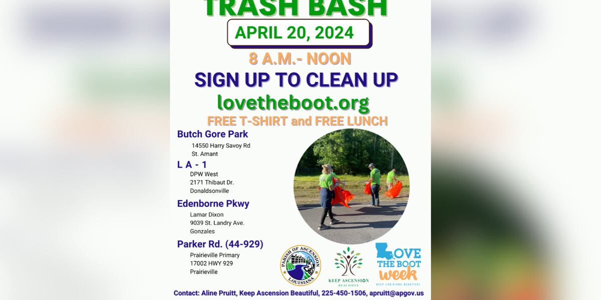 Ascension Parish Trash Bash Seeking Volunteers ascension-parish-trash-bash-seeking-volunteers