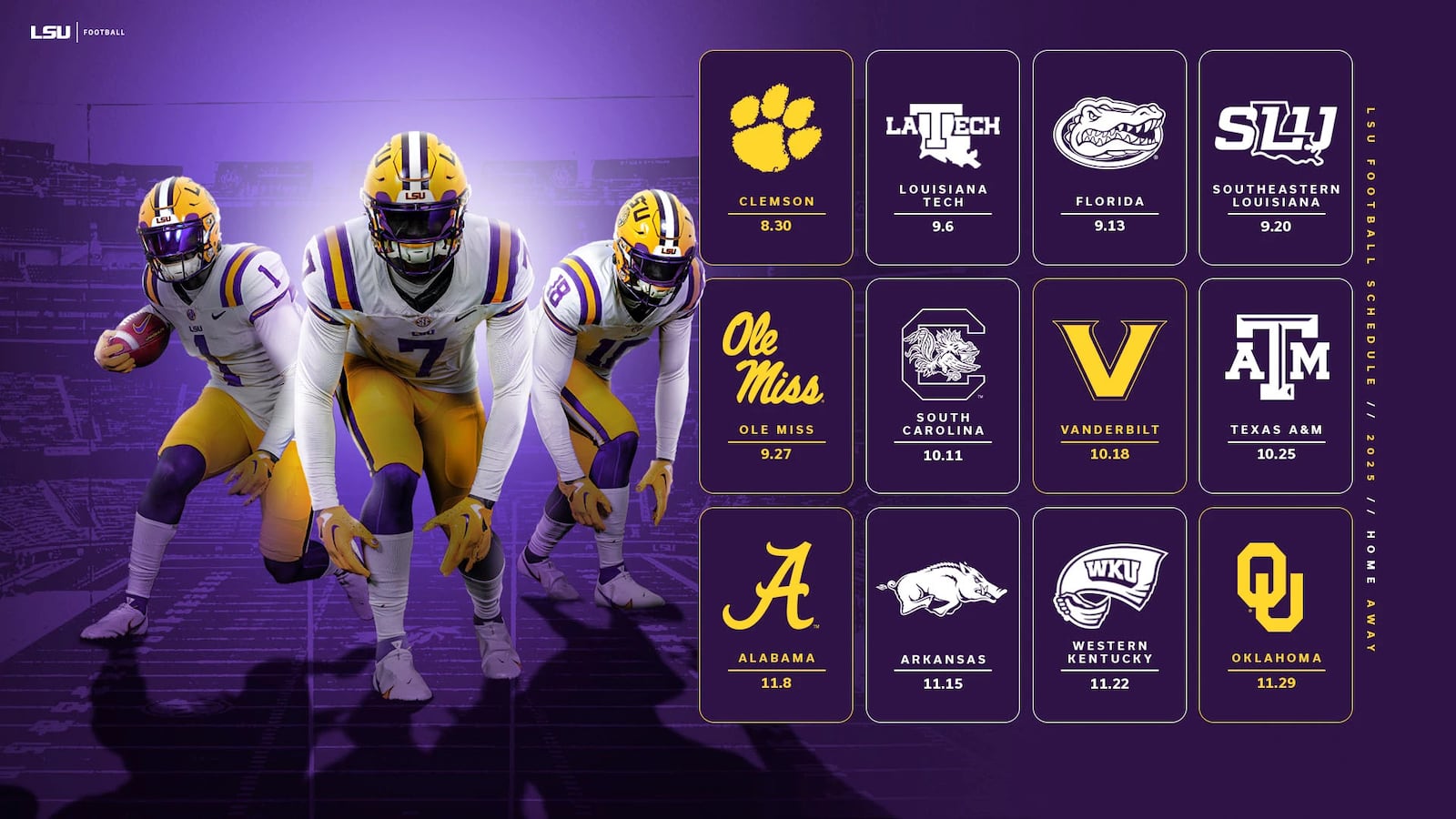 2025 LSU Football schedule released 2025 LSU Football schedule released