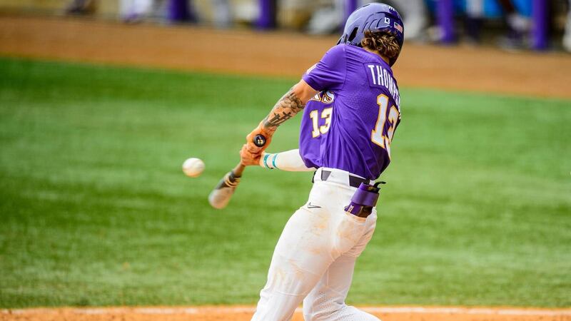 Lsu Thompson LSU wins third SEC series of season, holds on to beat Auburn 9-6