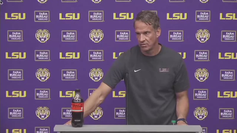 Head Coach Lane Kiffin addresses the media from the Team Room at Football Ops, following the...