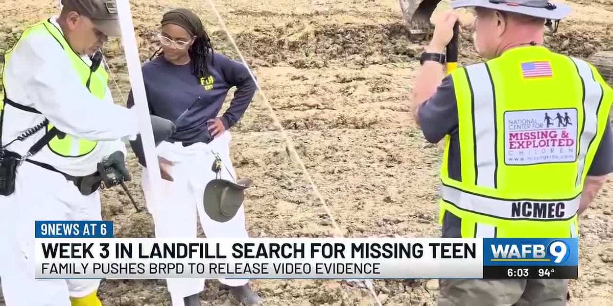 Landfill search for missing teen enters week 3