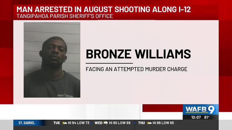 A suspect has been arrested in connection with a shooting on I-12.